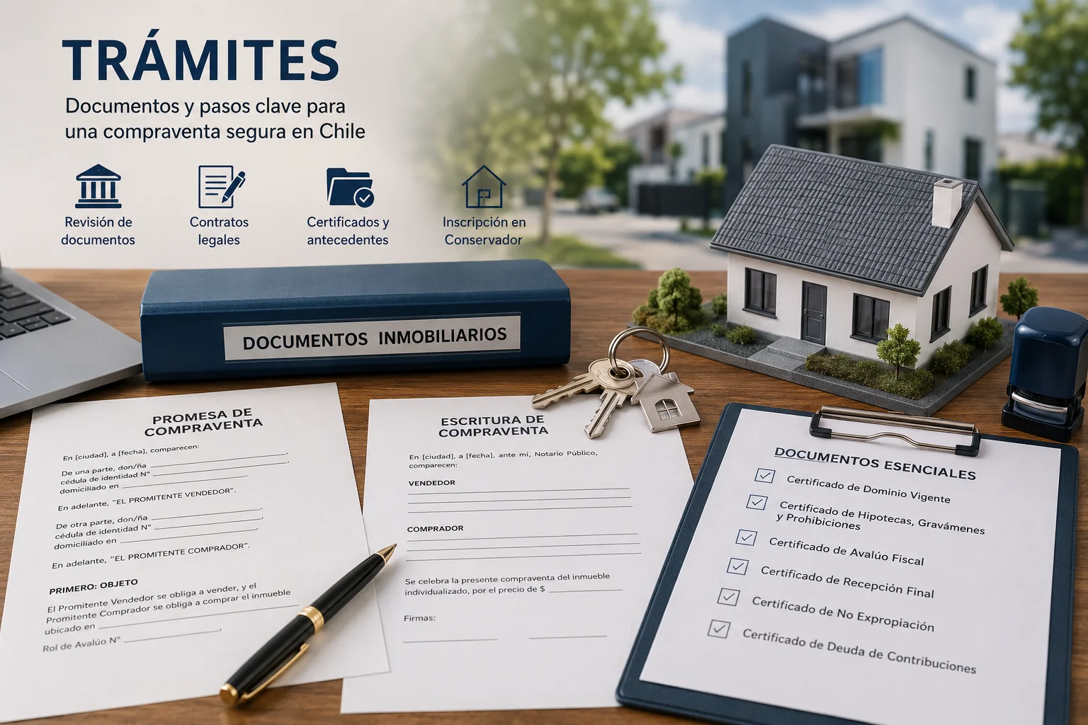 Documentos legales, certificados del Conservador y trámites para una propiedad en Chile